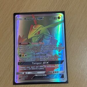 Pokemon Rayquaza GX Holographic Card